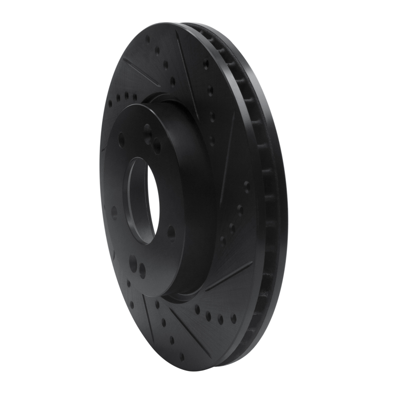 Kia Forte Koup Brake Rotor (1) - Front Right - R1 Concepts - Drilled & Slotted - Black - `10-`13